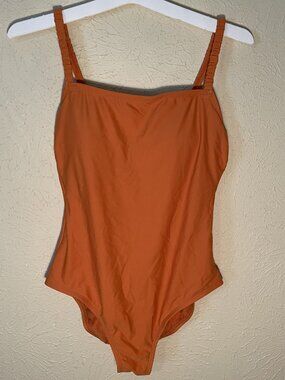 Kona Sol Orange One-Piece Swimsuit, Size Medium